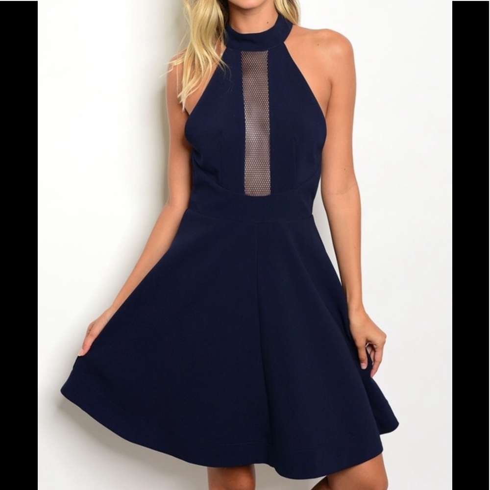 Classy Navy Flare Dress💦